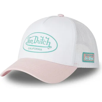 Boné trucker branco e rosa 3D PI da Von Dutch