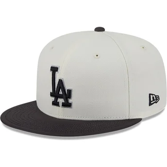 Boné plano bege e preto justo 59FIFTY CLR DVLP da Los Angeles Dodgers MLB da New Era