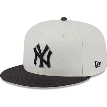 Boné plano bege e preto justo 59FIFTY CLR DVLP da New York Yankees MLB da New Era
