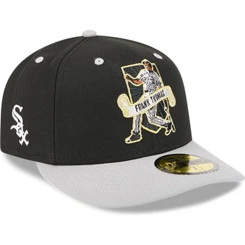 Boné curvo preto e cinza justo 59FIFTY Player Frank Thomas da Chicago White Sox MLB da New Era