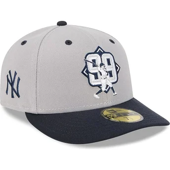 Boné curvo cinza e azul marinho justo 59FIFTY Player Aaron Judge da New York Yankees MLB da New Era