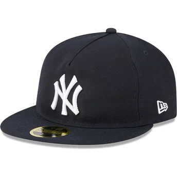 Boné plano azul marinho justo 59FIFTY Retro Crown A Frame Easy da New York Yankees MLB da New Era
