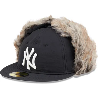Boné plano preto justo 59FIFTY Winter Dog Ear da New York Yankees MLB da New Era