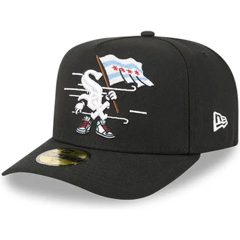 Boné curvo preto justo 59FIFTY A Frame Cartoon da Chicago White Sox MLB da New Era