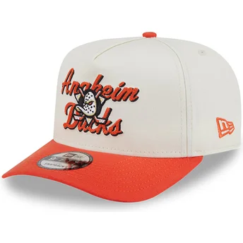 Boné curvo bege e laranja snapback 9FIFTY A Frame Chainstitch da Anaheim Ducks NHL da New Era