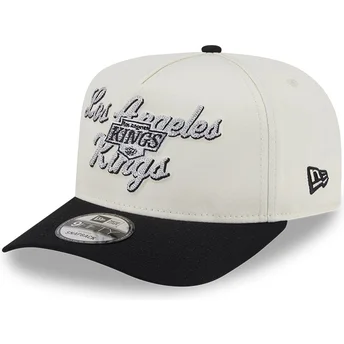 Boné curvo bege e preto snapback 9FIFTY A Frame Chainstitch da Los Angeles Kings NHL da New Era