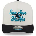 bone-curvo-bege-e-preto-snapback-9fifty-a-frame-chainstitch-da-san-jose-sharks-nhl-da-new-era