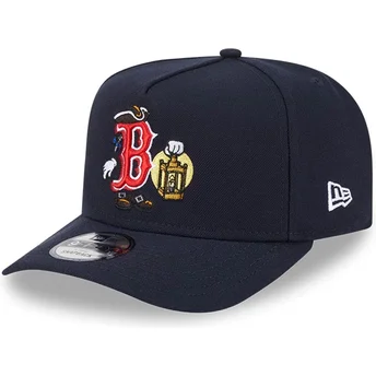 Boné curvo azul marinho snapback 9FIFTY A Frame Cartoon da Boston Red Sox MLB da New Era