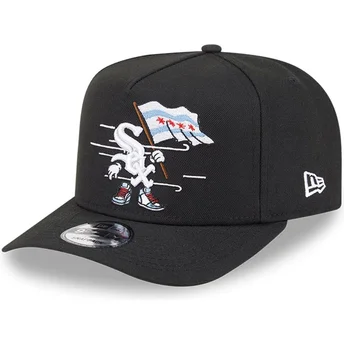 Boné curvo preto snapback 9FIFTY A Frame Cartoon da Chicago White Sox MLB da New Era