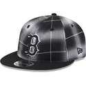 bone-plano-preto-snapback-9fifty-retro-crown-plaid-da-boston-red-sox-mlb-da-new-era