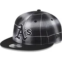 bone-plano-preto-snapback-9fifty-retro-crown-plaid-da-oakland-athletics-mlb-da-new-era