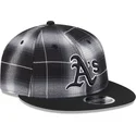 bone-plano-preto-snapback-9fifty-retro-crown-plaid-da-oakland-athletics-mlb-da-new-era