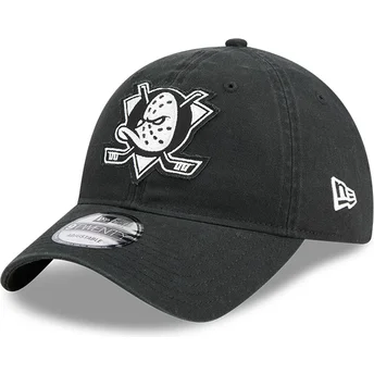 Boné curvo preto ajustável 9TWENTY Stamp da Anaheim Ducks NHL da New Era