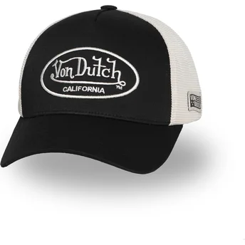 Boné trucker preto e bege ajustável LOF B30 da Von Dutch