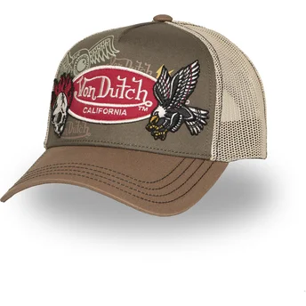 Boné trucker castanho PATCHES12 da Von Dutch