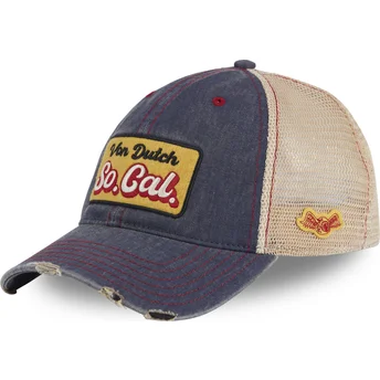 Boné trucker azul e bege MAC09 da Von Dutch