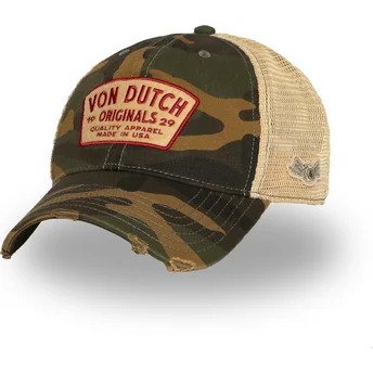 Boné trucker camuflagem e bege MAC10 da Von Dutch