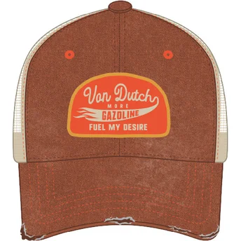 Boné trucker castanho e bege MAC11 da Von Dutch