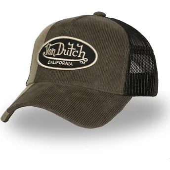 Boné trucker castanho e preto CUT01 da Von Dutch