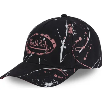 Boné curvo preto e rosa snapback IMAG P da Von Dutch