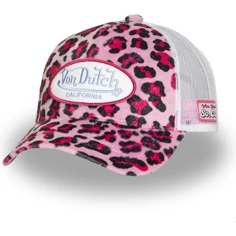Boné trucker leopardo rosa PSA P da Von Dutch