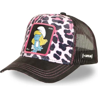 Boné trucker leopardo rosa Smurfina SMU LEOP Os Smurfs da Capslab