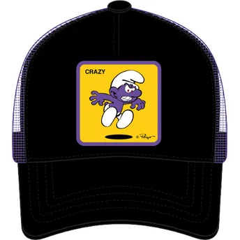 Boné trucker preto e violeta Smurf Malvado SMU CRAZ Os Smurfs da Capslab