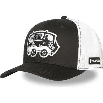 Boné trucker preto e branco The Mystery Machine SD3 VAN Scooby-Doo da Capslab