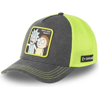 Boné trucker cinza e amarelo Rick e Morty REM6 LOO da Capslab