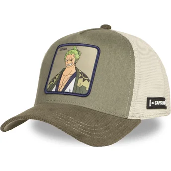 Boné trucker verde e bege Roronoa Zoro OP6 ZOR One Piece da Capslab