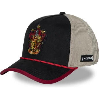 Boné trucker preto e bege Gryffindor HP3 GRY Harry Potter da Capslab