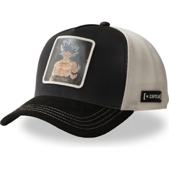 Boné trucker preto e branco Son Goku Ultra Instinct DBS7 UIC Dragon Ball da Capslab