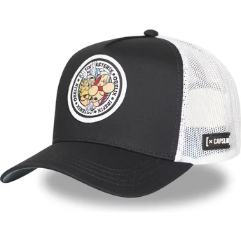 Boné trucker preto e branco Astérix, Obelix e Ideiafix AST2 CRW Astérix da Capslab