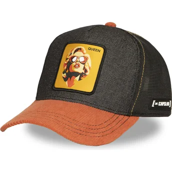 Boné trucker preto e castanho Marilyn Monroe Queen FAM QUE Famous da Capslab