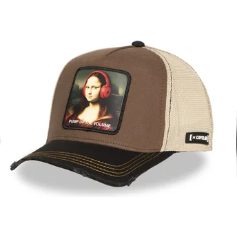 Boné trucker castanho e preto Mona Lisa Pump Up The Volume FAM MON Famous da Capslab