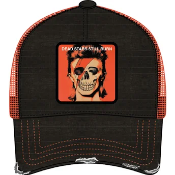 Boné trucker preto e laranja David Bowie Dead Stars Still Burn FAM DEA Famous da Capslab