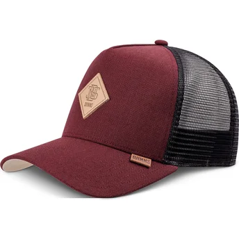 Boné trucker vermelho e preto Plainlace HFT da Djinns