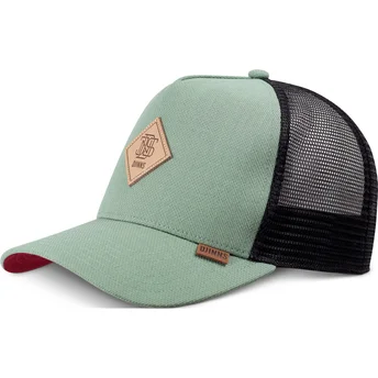 Boné trucker verde e preto Plainlace HFT da Djinns