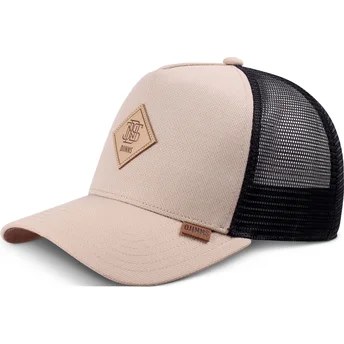 Boné trucker bege e preto Plainlace HFT da Djinns