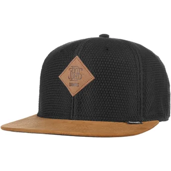 Boné plano preto e castanho snapback Honey Knit da Djinns