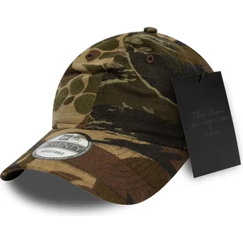 Boné curvo camuflagem ajustável 9TWENTY Brushed Cotton Three Looms Woodland da New Era