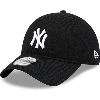 Boné curvo preto ajustável 9TWENTY Merino Wool Yarn da New York Yankees MLB da New Era