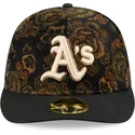 bone-curvo-preto-justo-59fifty-low-profile-floral-cord-three-looms-printed-corduroy-da-oakland-athletics-mlb-da-new-era