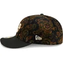 bone-curvo-preto-justo-59fifty-low-profile-floral-cord-three-looms-printed-corduroy-da-oakland-athletics-mlb-da-new-era