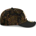 bone-curvo-preto-justo-59fifty-low-profile-floral-cord-three-looms-printed-corduroy-da-oakland-athletics-mlb-da-new-era