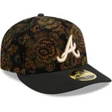 bone-curvo-preto-justo-59fifty-low-profile-floral-cord-three-looms-printed-corduroy-da-atlanta-braves-mlb-da-new-era