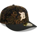 bone-curvo-preto-justo-59fifty-low-profile-floral-cord-three-looms-printed-corduroy-da-detroit-tigers-mlb-da-new-era