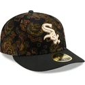 bone-curvo-preto-justo-59fifty-low-profile-floral-cord-three-looms-printed-corduroy-da-chicago-white-sox-mlb-da-new-era