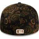 bone-curvo-preto-justo-59fifty-low-profile-floral-cord-three-looms-printed-corduroy-da-chicago-white-sox-mlb-da-new-era