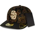 bone-curvo-preto-justo-59fifty-low-profile-floral-cord-three-looms-printed-corduroy-da-san-diego-padres-mlb-da-new-era